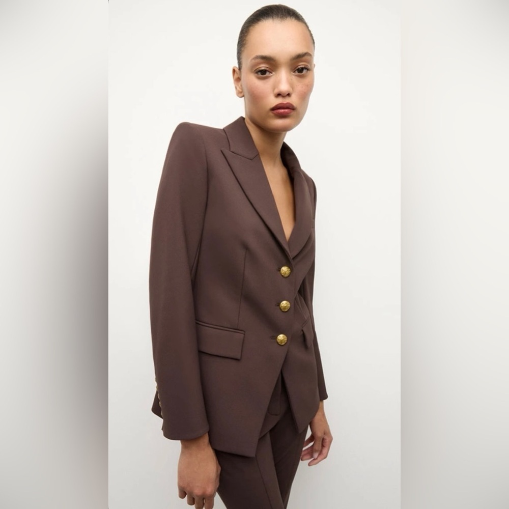 Veronica Beard Orlane Scuba Dickey Blazer in Dark Chocolate Brown size 2
